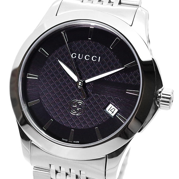 グッチ GUCCI 腕時計 メンズ YA1264106 クォーツ ブラック シルバー